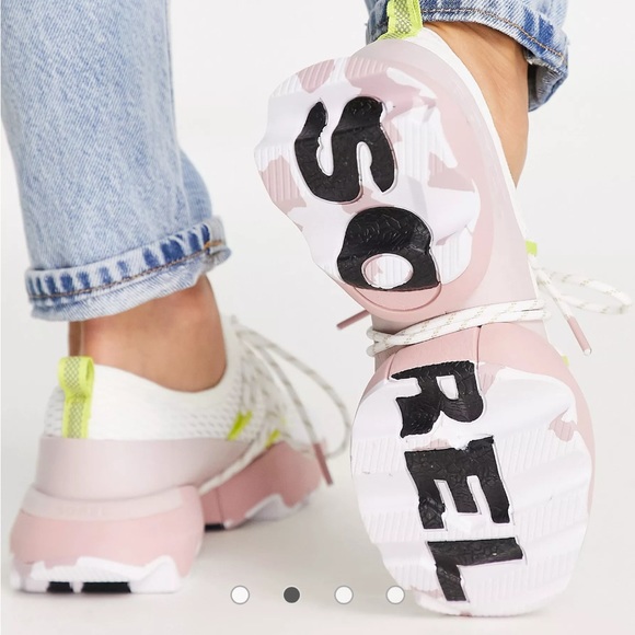 SOREL Kinetic Impact Lace Sneaker,white,eraser pink new comes with original box - Picture 6 of 6
